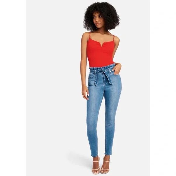 bebe Jeans Bebe Paperbag Waist Skinny Jeans Poshmark